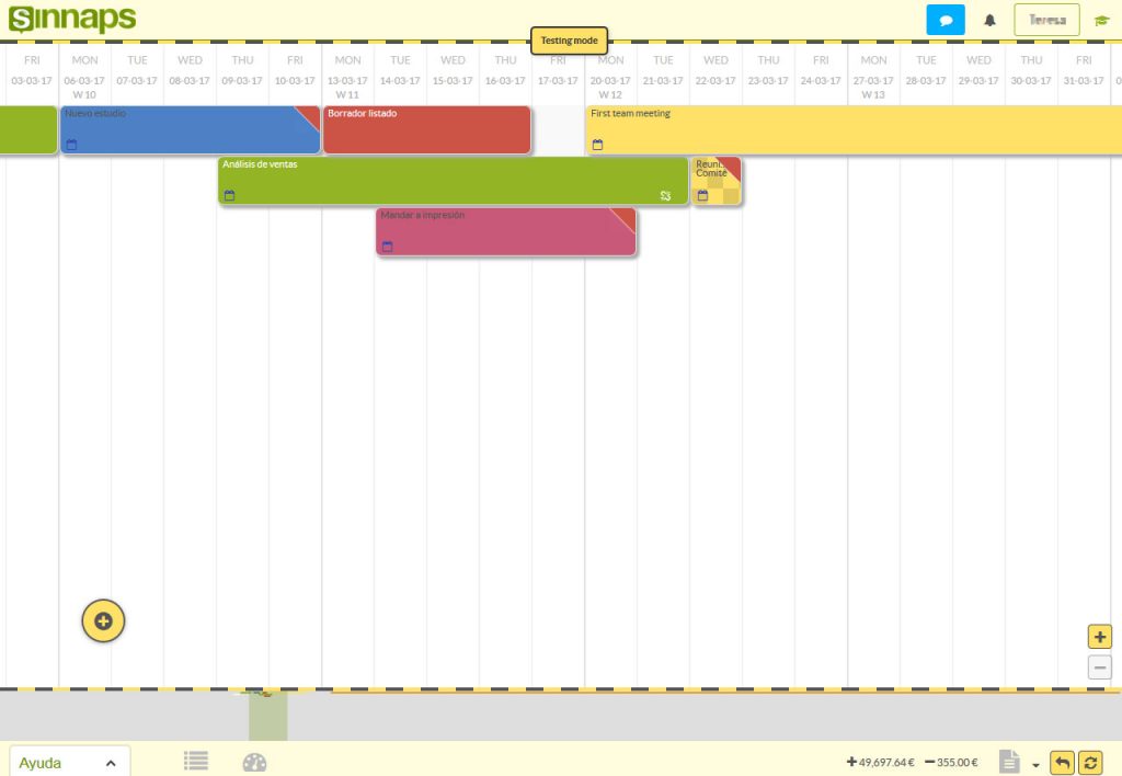 REAL TIME Scheduling Sinnaps Cloud Project Management