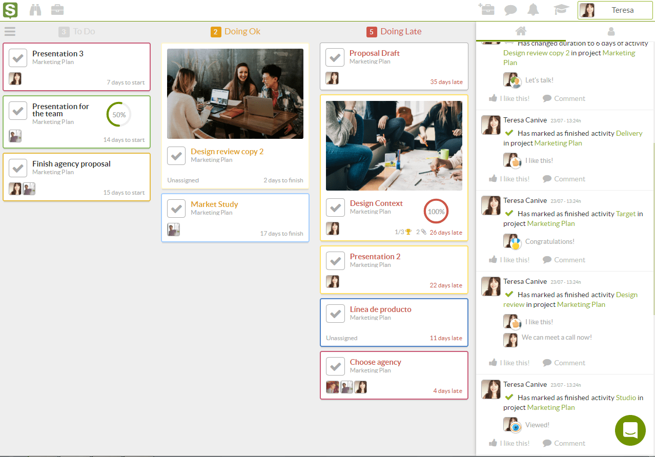 Trello Kanban vs Sinnaps Kanban