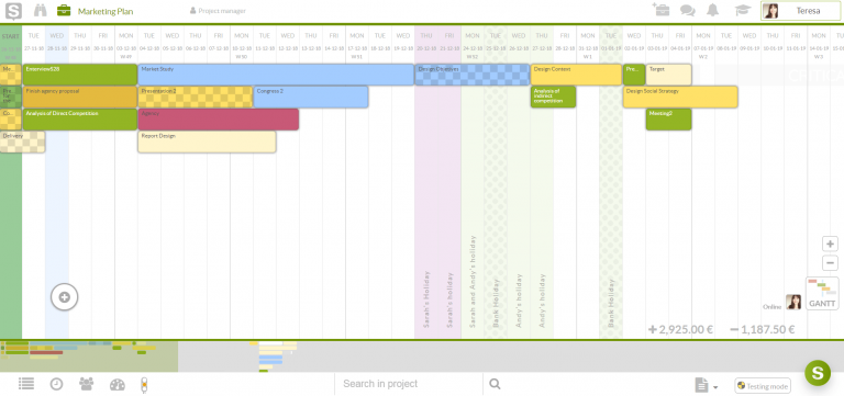 Construction Gantt Chart Software | Sinnaps - Cloud Project Management