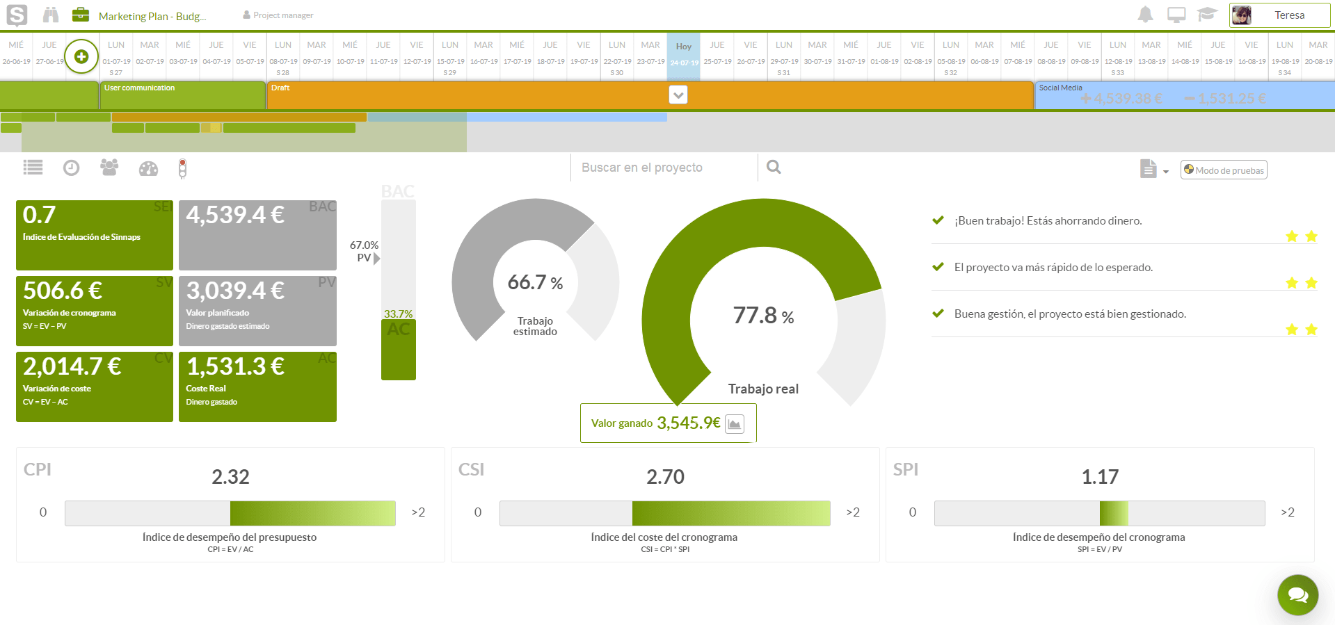 evm valor ganado