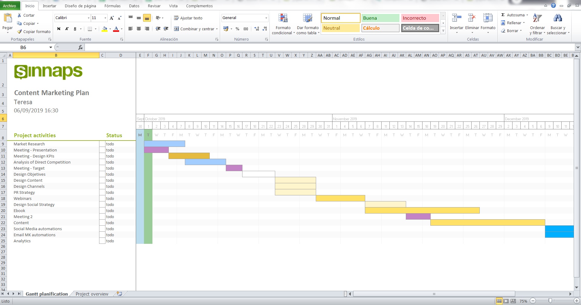 Plan De Trabajo En Excel Reverasite